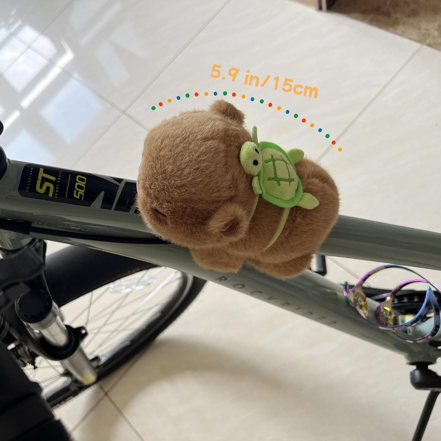 Cute Capybara Car Shift Knob Accessories Funny Capybara Plush with Turtle Gear Shifter Decor Car Decorations Gifts for Men Women 5.9 In