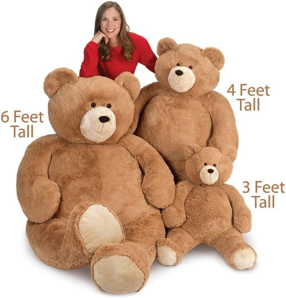 Giant Stuffed Animal 6 FT - Big Teddy Bear for Kids & Adults | Stuffed in Vermont, USA - Eco Friendly Gift Saves 500 Plastic Bottles