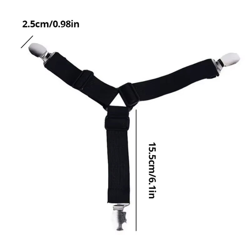4Pcs Adjustable Bed Sheet and Quilt Holder for Bed Sheet Organizer Mattress Cover Clip for Home Elastic Straps Adjustable Clips