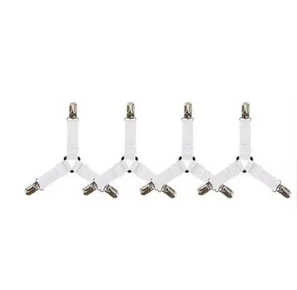 4Pcs Adjustable Bed Sheet and Quilt Holder for Bed Sheet Organizer Mattress Cover Clip for Home Elastic Straps Adjustable Clips