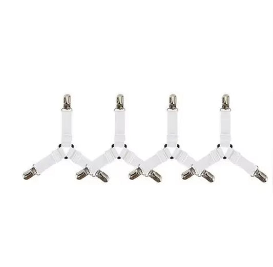 4Pcs Adjustable Bed Sheet and Quilt Holder for Bed Sheet Organizer Mattress Cover Clip for Home Elastic Straps Adjustable Clips